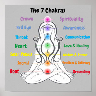 Poster 7 chakras de 12 x 12 po