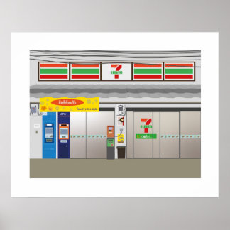 Poster 7-Eleven Storefront Bangkok Thaïlande Travel