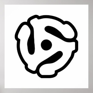 Poster 7 inch 45 rpm vinyl adapter insert spindle spider