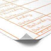 Poster 7 Jours Peach Fuzz Fabric Police Weekly Planner Im (Coin)