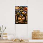 Poster 7 Merveilles Skull Art Print | État d'esprit (Cuisine)