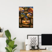 Poster 7 Merveilles Skull Art Print | État d'esprit (Bureau à domicile)