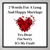 Poster 7 Mots Pour Un Mariage Long Et Heureux (Devant)