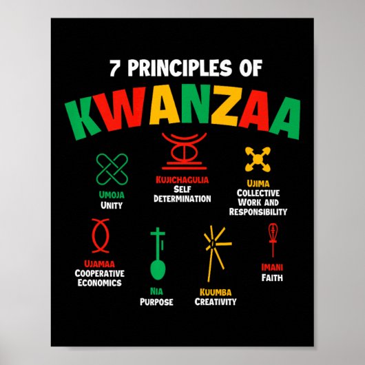 Poster 7 Principes De Kwanzaa - Héritag Africain-Américai (Devant)