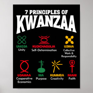 Poster 7 Principes De Kwanzaa Hommes De Fierté Africaine-