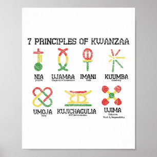 Poster 7 Principes De Kwanzaa Nguzo Hol Africain-Américai