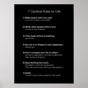 Poster 7 règles cardinales pendant la vie
