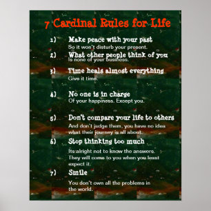 Poster 7 règles cardinales pendant la VIE
