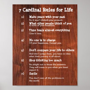 Poster 7 Règles cardinales pour la vie