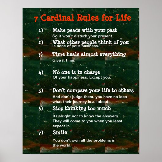 Poster 7 Règles cardinales pour la vie (Devant)