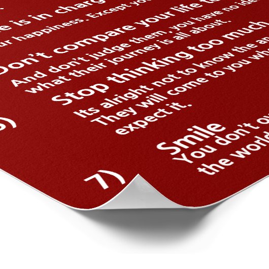 Poster 7 Règles cardinales pour la vie (Coin)