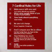 Poster 7 Règles cardinales pour la vie (Devant)