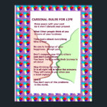 Poster 7 RÈGLES CARDINALES POUR LA VIE Graphique Art Sage<br><div class="desc">7 RÈGLES CARDINALES POUR LA VIE Type de papier : Value Poster Paper (Matte) Vos murs reflètent votre personnalité. Personnalisez-les avec vos citations, illustrations et designs favoris imprimés sur des posters par Zazzle ! Choisissez parmi 5 types de papier unique et plusieurs tailles pour créer le poster parfait. 45 lb, 7,...</div>