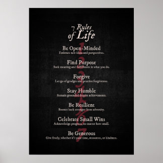 Poster 7 Règles de vie