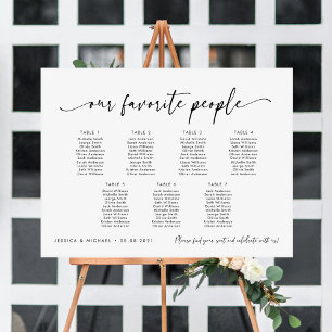 Poster 7 Tables Plan de table de nos personnes préférées