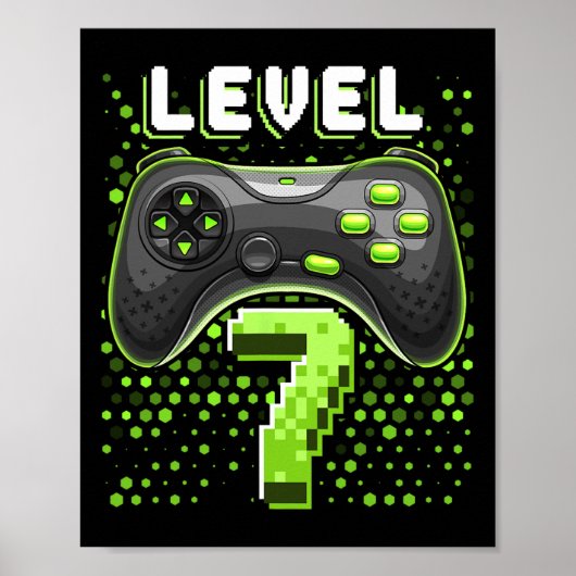 Poster 7 Video Game Controller 7Anniversaire Gamer Cadeau (Devant)