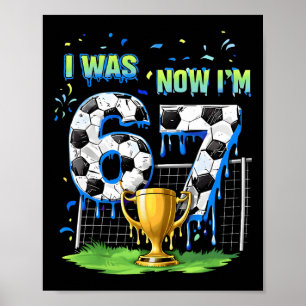 Poster 7e anniversaire Enfants Drôle de football J'avais