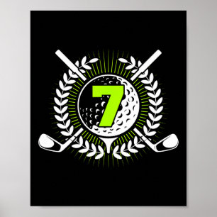 Poster 7e Anniversaire Fête Sport Golf 7 Ans Pour Enfants