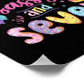 Poster 7e anniversaire fille douce Sassy et sept Donut 7  (Coin)