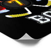 Poster 7e anniversaire garçon - Hockey sur glace 7 ans en (Coin)