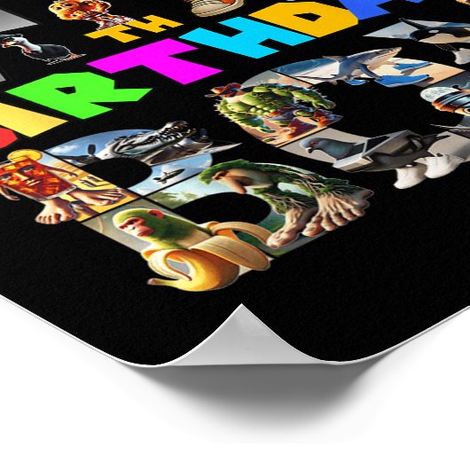 Poster 7e anniversaire garçon italien brainrot pour enfan (Coin)