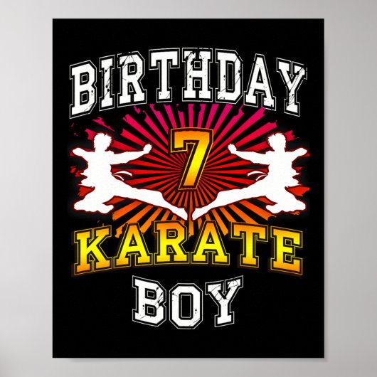 Poster 7e anniversaire garçon - Karate 7 ans enfant (Devant)