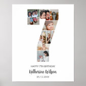 Poster 7e anniversaire Numéro 7 Photo Collage personnalis (Devant)