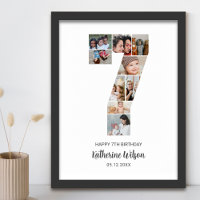 7e anniversaire Numéro 7 Photo Collage personnalis