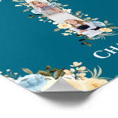 Poster 7e anniversaire Photo Collage bleu Fleur jaune Tur (Coin)