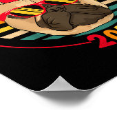 Poster 7e anniversaire Retro French Bulldog Awesome depui (Coin)