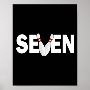 Poster 7e anniversaire Sept 7 ans fête de bowling Naissan