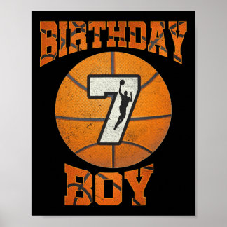 Poster 7e Anniversaire tenue garçon basket-ball 7 ans Ol