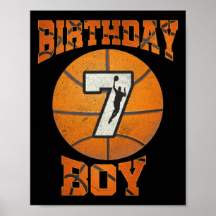 Poster 7e anniversaire tenue garçon Bysketbyll sept ans O