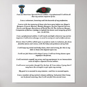 Poster 7e Crête de béret vert des forces spéciales