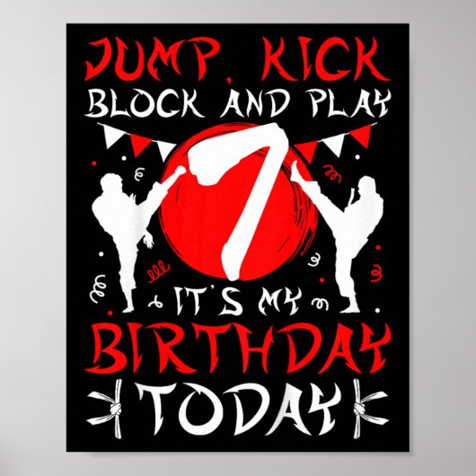 Poster 7e fête d'anniversaire Karate 7 ans Karate Anniver (Devant)