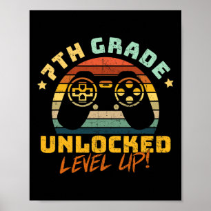 Poster 7e Septième année débloquée Jeu de niveau supérieu