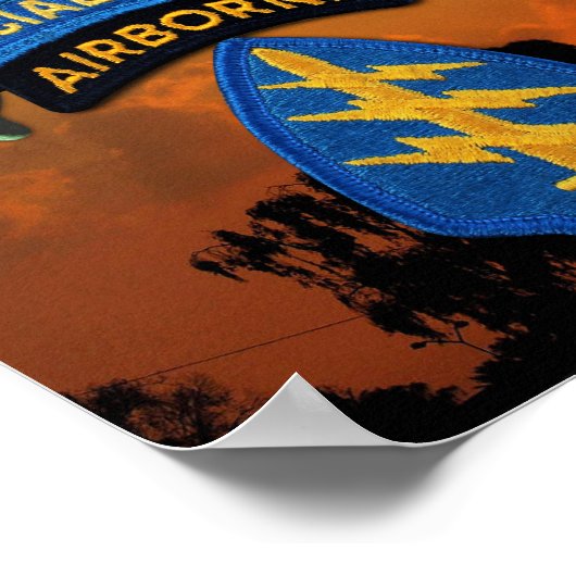 Poster 7e timbre des Bérets verts des forces spéciales (Coin)