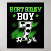 Poster 7th Birthday Boy Soccer 7 Year Old Sport 7yr Boys (Devant)