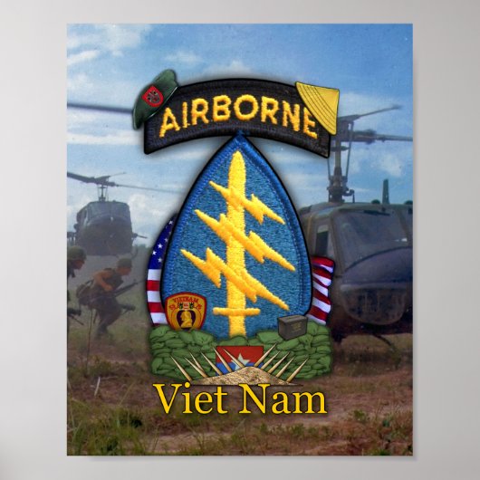 Poster 7th special forces green berets vietnam war print (Devant)