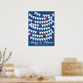 Poster 80 Bunting Rouge Bleu Mariage Livre d'hôte Alterna (Cuisine)
