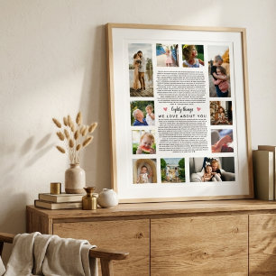 Poster 80 choses que nous aimons de toi collage photo d'a