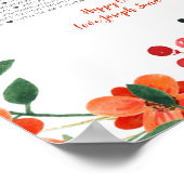 Poster 80 choses que nous aimons de vous fleurs orange (Coin)