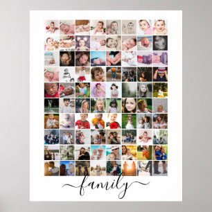 Poster 80 Photo Collage Famille personnalisée