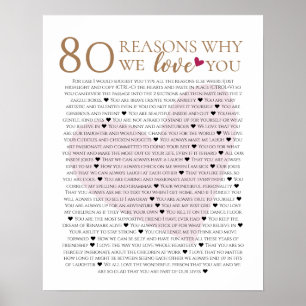Poster 80 raisons pour lesquelles nous t'aimons 70ème 60è