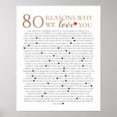 Poster 80 raisons pour lesquelles nous vous aimons 70e 60 (Devant)