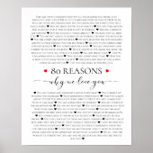 Poster 80 raisons pour lesquelles nous vous aimons 80e 60 (Devant)