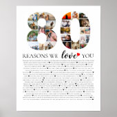 Poster 80 raisons pour lesquelles nous vous aimons collag (Devant)