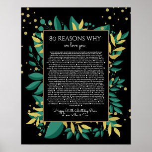 Poster 80 raisons pour lesquelles nous vous aimons sarcel