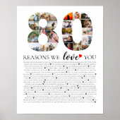 Poster 80 raisons pour lesquelles on t'aime collage photo (Devant)