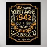 Poster 80 Year Old Vintage 1942 80th Birthday<br><div class="desc">80 Year Old Vintage 1942 80th Birthday</div>
